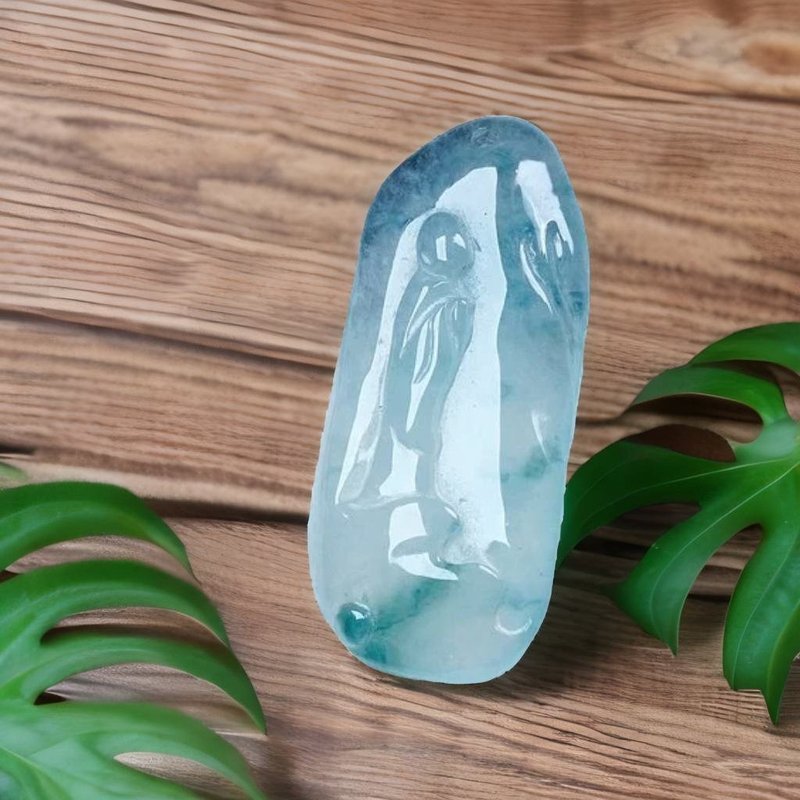 冰種飄花翡翠無相佛| 天然緬甸玉A貨翡翠 | 送禮 - 金工/飾品 - 玉石 透明