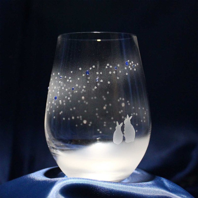 【青い天の川へ】うさぎモチーフのタンブラーグラス - 玻璃杯 - 玻璃 透明