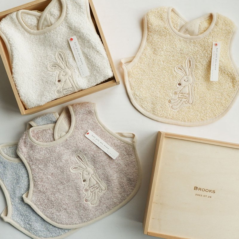 【kontex】Japanese Imabari rabbit saliva towel - commemorative wooden box (name can be engraved) customized gift - Baby Gift Sets - Cotton & Hemp Multicolor