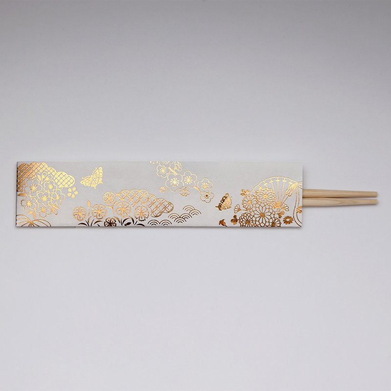 餐具 祝箸 花曆 5雙入 - 筷子/筷架 - 紙 金色
