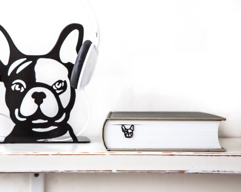 Metal Book Bookmark //French bulldog // Unique gift // Free shipping worldwide - 書籤 - 其他材質 黑色