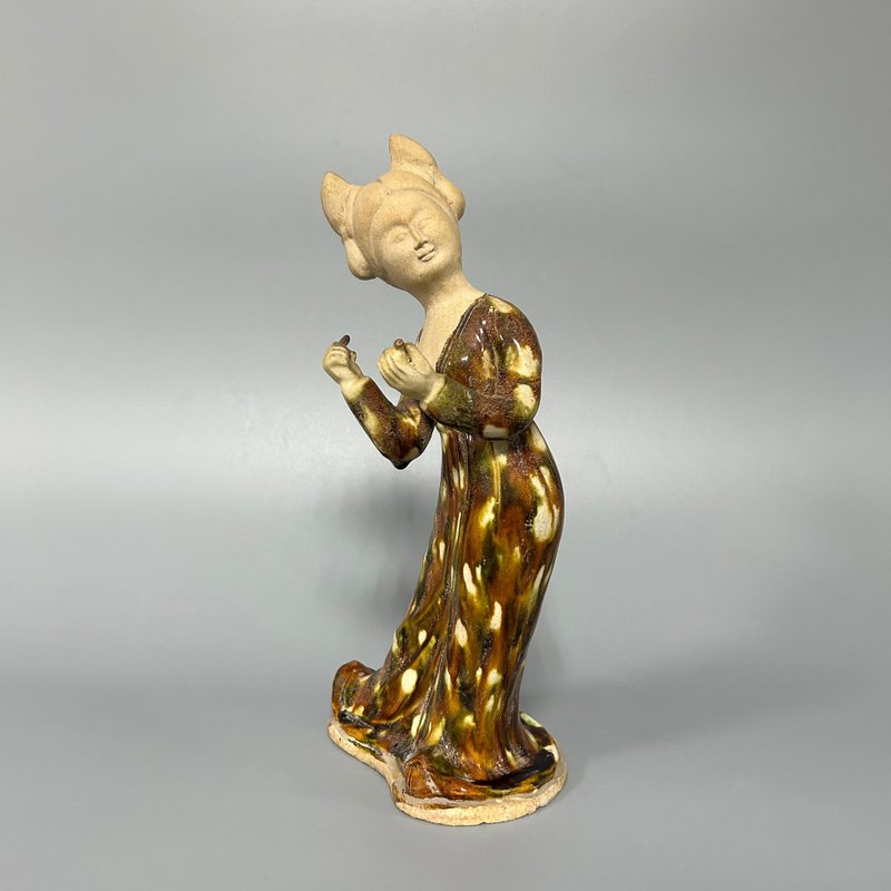 唐三彩仕女樂俑 - 擺飾/家飾品 - 陶 卡其色