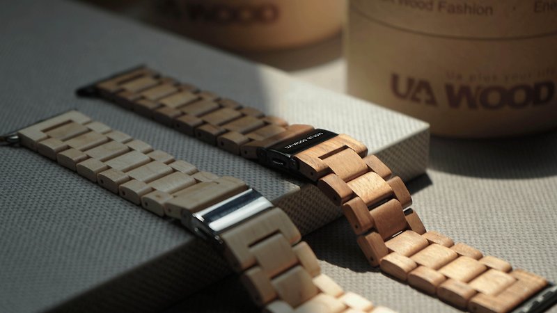 【Wood Research Institute】Healthy Solid Wood Apple Watch Strap - Applicable to 44mm - Watchbands - Wood Khaki