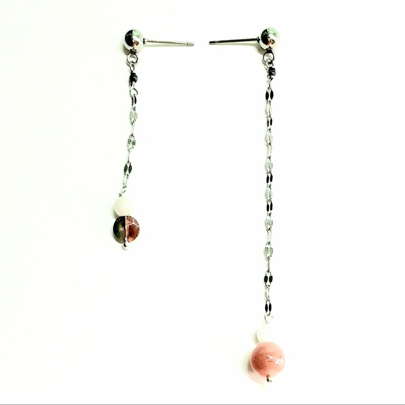 天然彩寶不鏽鋼耳環 (附證書) - 耳環/耳夾/耳骨夾 - 寶石 