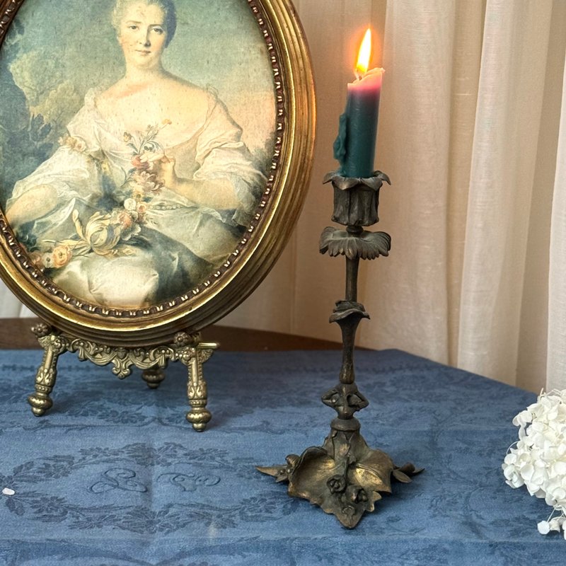 * 50827-絕美法國19 世紀末新藝術風格青銅質燭台 - 香氛蠟燭/燭台 - 銅/黃銅 