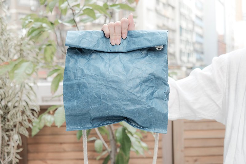 【紙造可能】  超輕量 - 紋皺皺斜孭袋 斜背包 肩背包 - 側背包/斜背包 - 紙 藍色