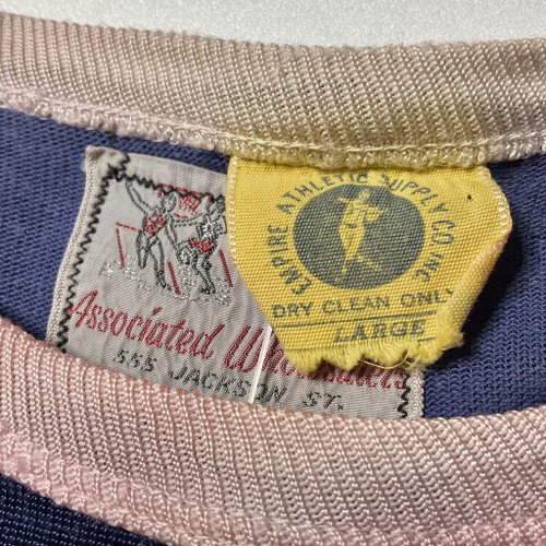 60s ヴィンテージ フットボール Tシャツ ビンテージブルーと白の