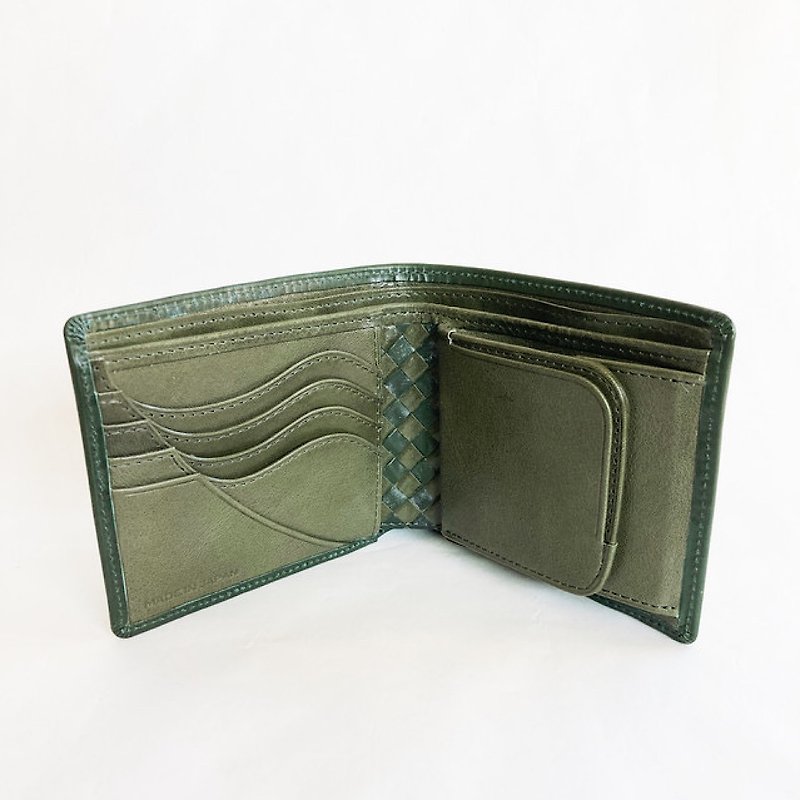 Extra Edition Basic Art Wallet Bridle Leather GREEN x Barolo Olive Green - กระเป๋าสตางค์ - หนังแท้ สีเขียว