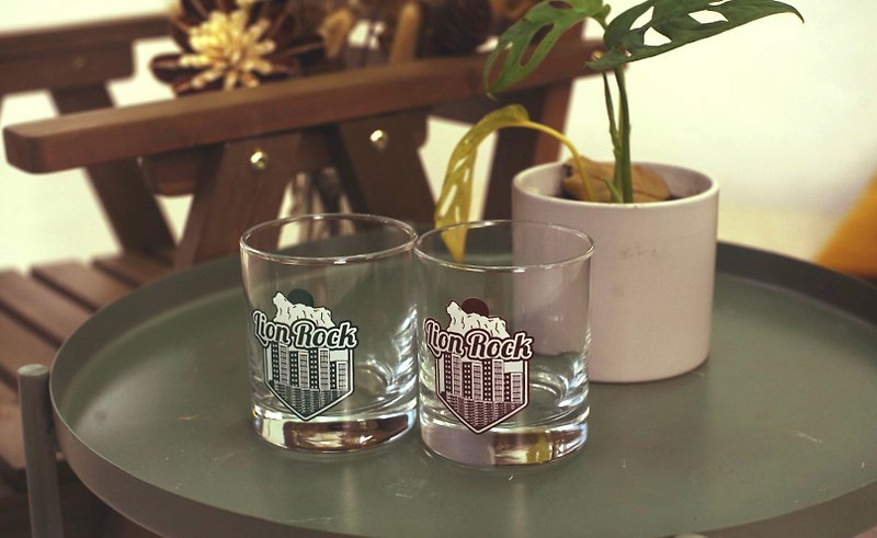 Time lion rock design glass - Bar Glasses & Drinkware - Glass 