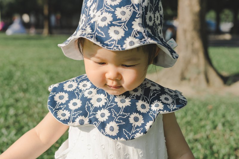 Azure Daisy baby bib flower bag - Baby Gift Sets - Cotton & Hemp Blue