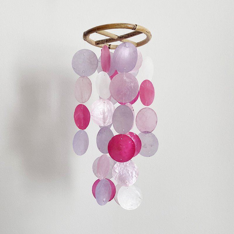 DIY-KIT| Lisbon Boutique-Violet, Pink-Circle(S)| Shell Wind Chime Mobile |#0-377 - อื่นๆ - เปลือกหอย สีม่วง