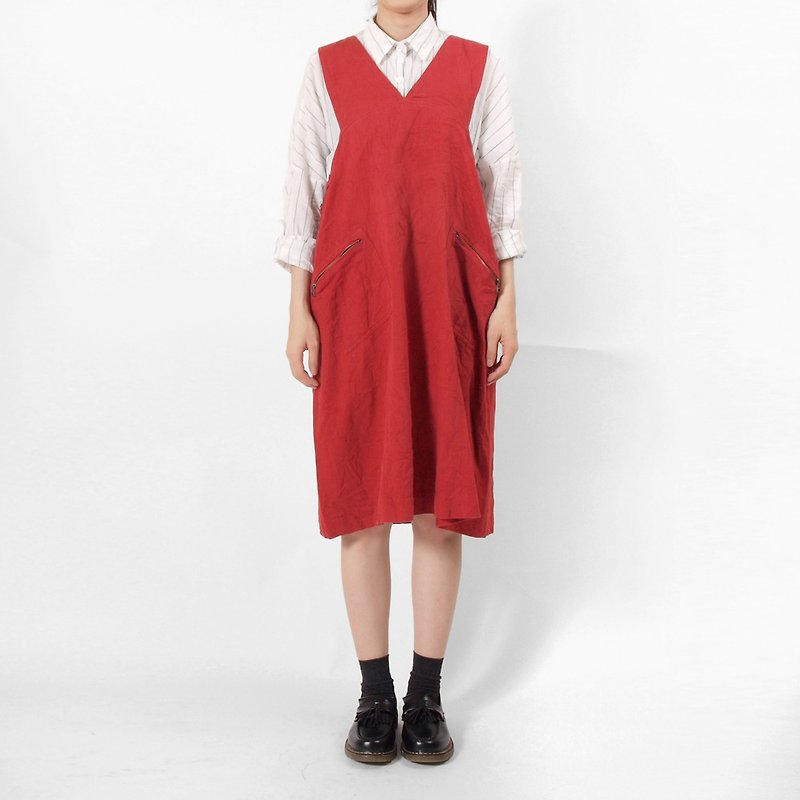 │moderato│ Heidi, Girl of the Alps Vintage Dress │vintage. Forest retro. British literature and art. Japanese girl - กระโปรง - เส้นใยสังเคราะห์ สีแดง