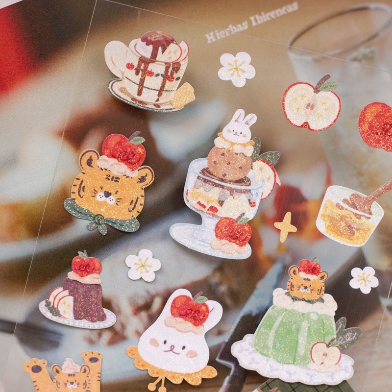 Coffee House Apple Notebook Card Sticker - สติกเกอร์ - กระดาษ 