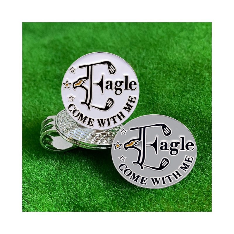 Golf Ball Marker with golf hat clip - อุปกรณ์เสริมกีฬา - โลหะ สีเทา