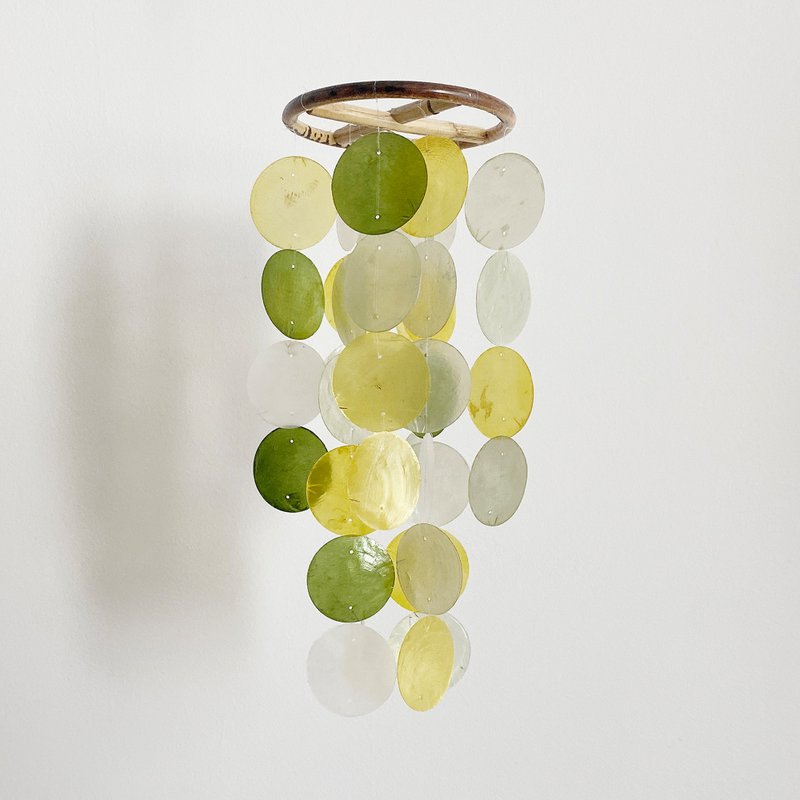 DIY-KIT| Lisbon Boutique-Lemon Green-Circle(S)| Shell Wind Chime Mobile |#0-376 - Other - Shell Green