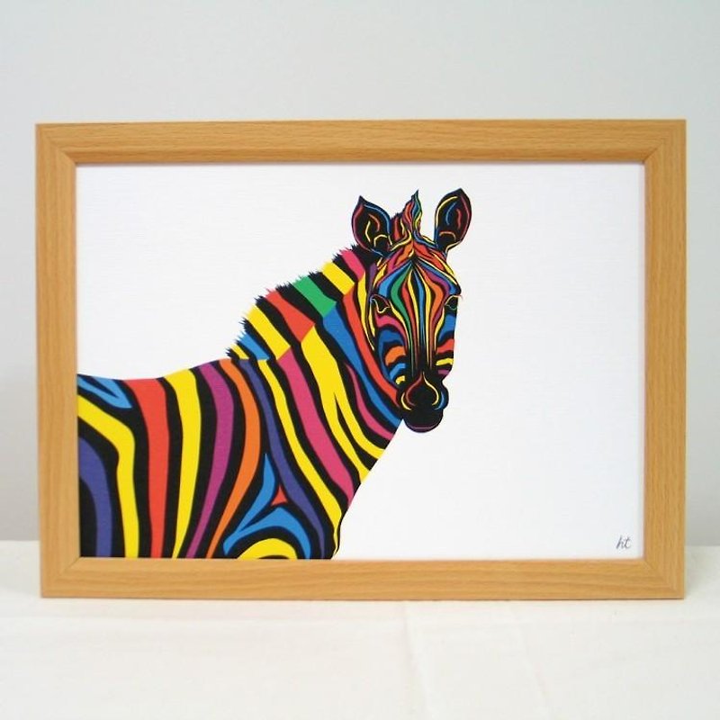 繪畫插圖藝術斑馬斑馬 Painting illustrations Art Zebras zebra A4-k02 - 掛牆畫/海報 - 其他材質 多色