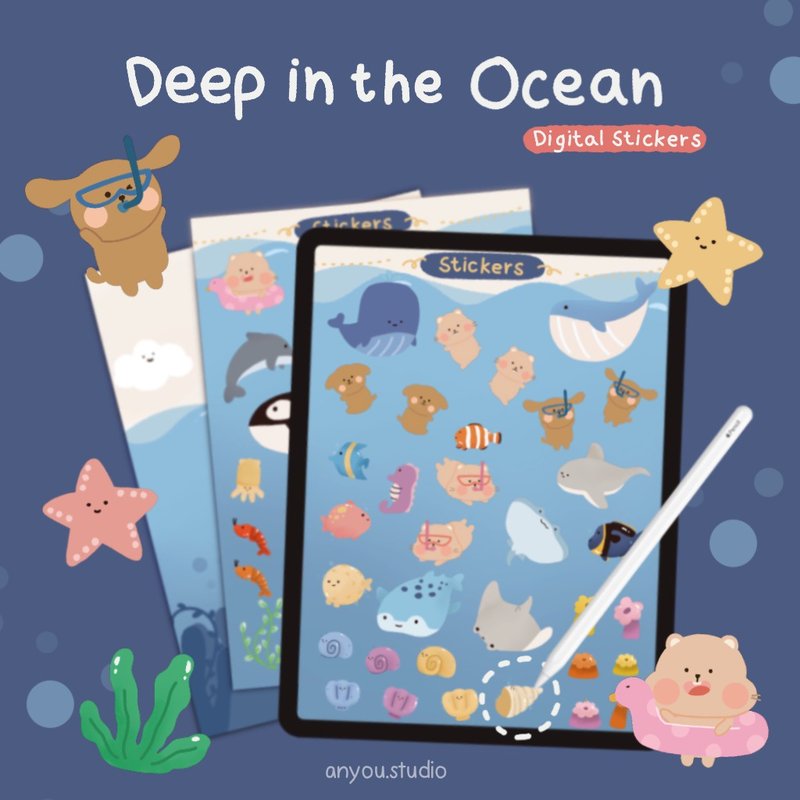 Digital sticker collection 2 : Deep in the ocean - 電子手帳及素材 - 其他材質 
