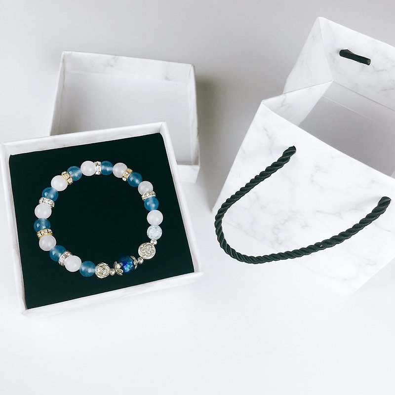 | Glass Beads Series | Marble Two-piece Beaded Hand Practice (Brass x Tibetan Silver x Bracelet x Bracelet x Handcrafted x Customized.) - Bracelets - Gemstone Multicolor