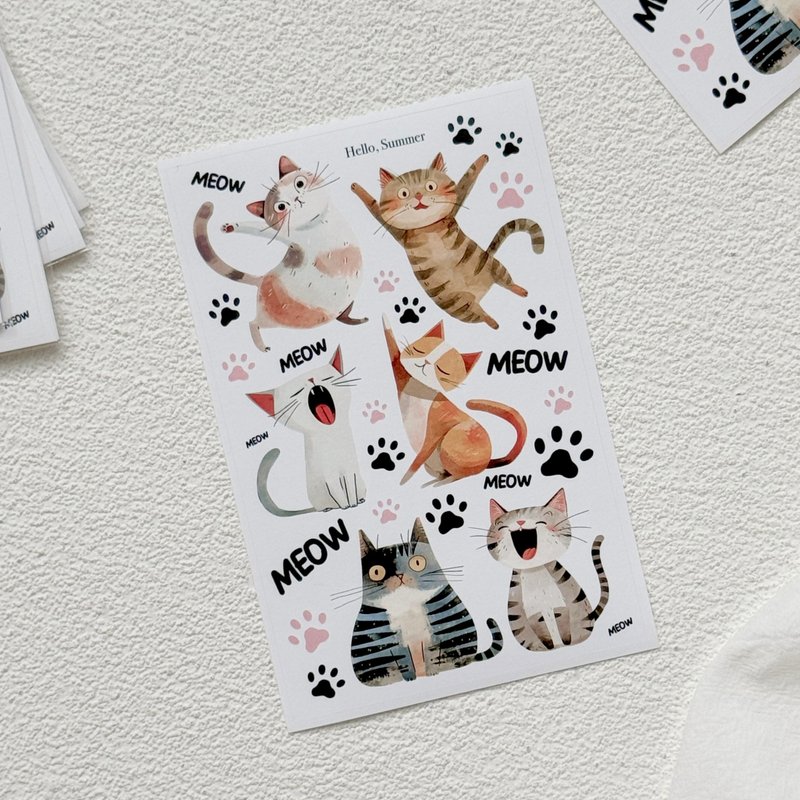 stupid adorable cats sticker - 貼紙 - 紙 