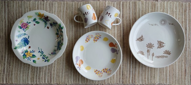 Xinwangji Porcelain [Enjoy Time Overglaze Applique] DIY Mug Material Pack - งานเซรามิก/แก้ว - ดินเผา 