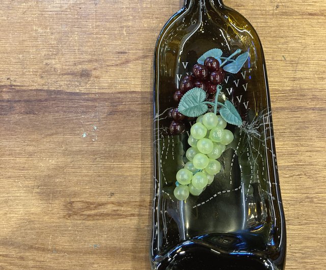 Melted Bottle Winery Deco Wine Bottle Snack Tray Spoon Rest Fused