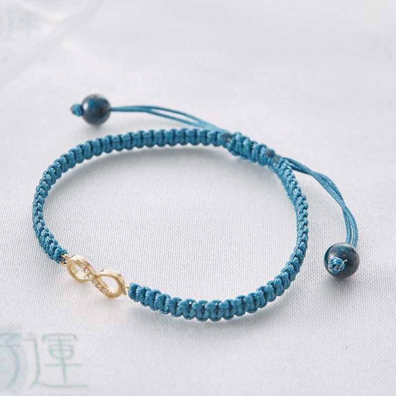 Forever Luck 14K Gold Bracelet -(Consecration included) - สร้อยข้อมือ - คริสตัล สีน้ำเงิน