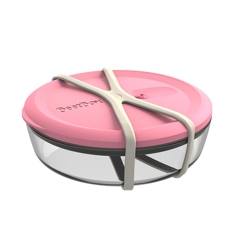 澳洲 BeetBox  極輕玻璃餐盒 850ml - 櫻花雪 - 便當盒/飯盒 - 玻璃 粉紅色