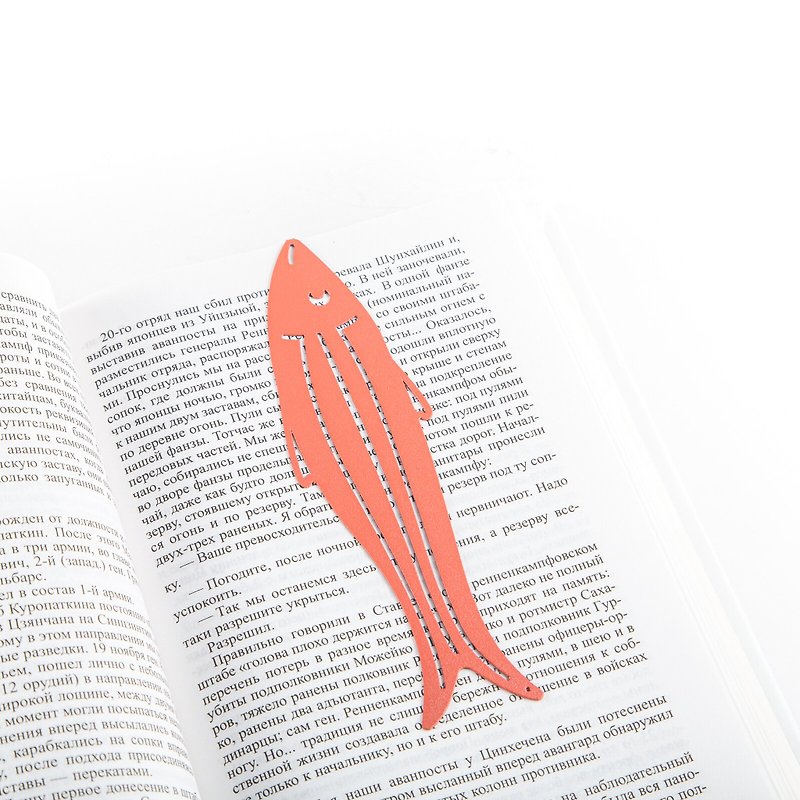 Metal bookmark Pink Herring. Small bookish gift for book lovers. - Bookmarks - Other Metals Pink