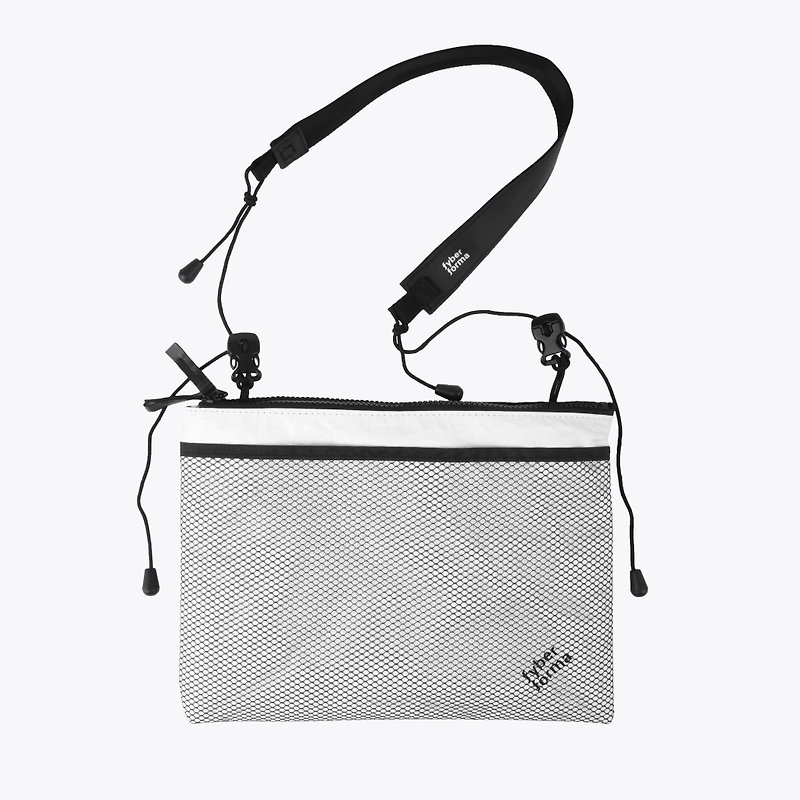 Fyber Forma - TWIN PACK double-open bag white - กระเป๋าแมสเซนเจอร์ - วัสดุอีโค ขาว