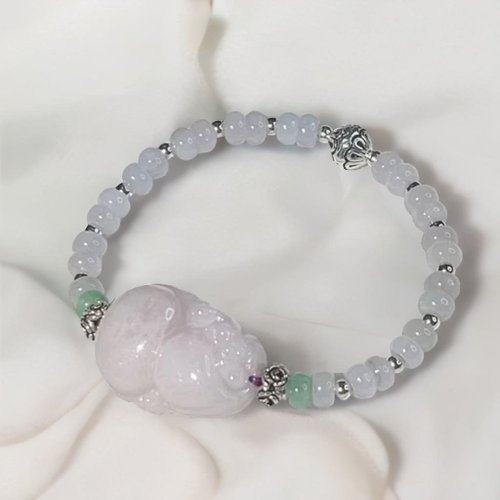 瓔珞珠寶盒 E.L.Jewelry Box 【福祿】紫羅蘭翡翠葫蘆設計款手鍊 | 天然緬甸玉翡翠A貨 | 送禮