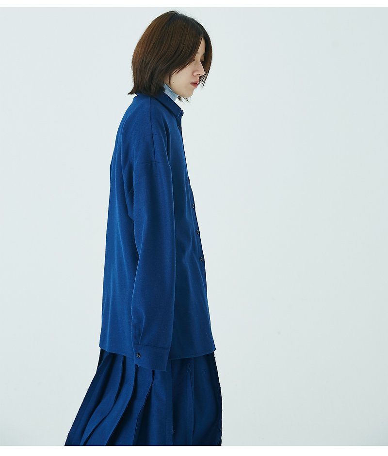 muterumours wool shirt sapphire blue - Women's Shirts - Wool Blue