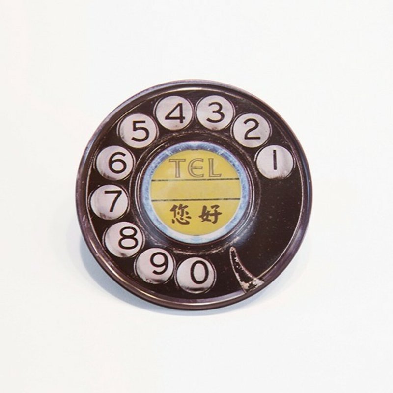 Hello Phone [Taiwan Impression Round Coaster] - Coasters - Other Metals Black