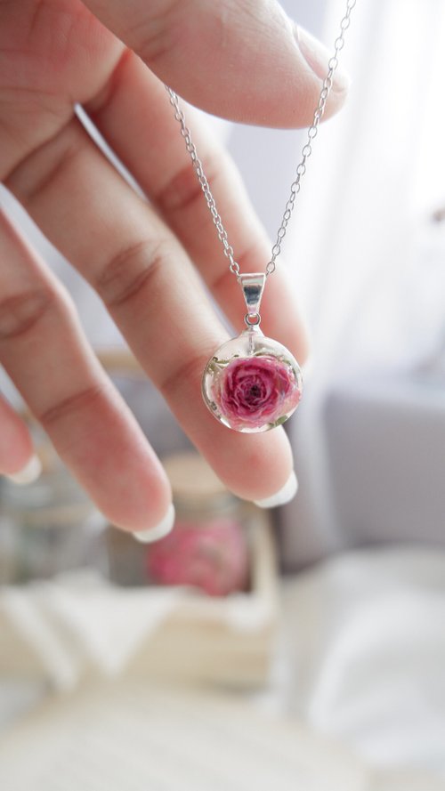 Necklace Rose blossom (silver925) - 設計館Fleurie_Artstudio 項鍊