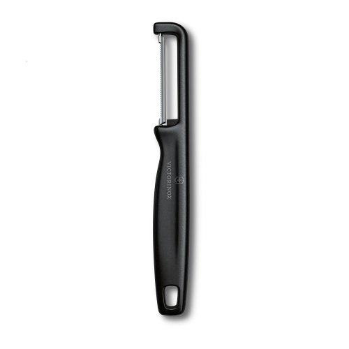 城市視角 VICTORINOX 瑞士維氏 IOTA系列 直式鋸齒形削皮器/黑 6.0943.3