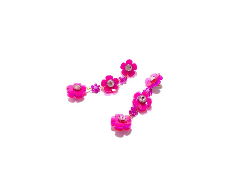 Beadi flofa mini earring in purple - ต่างหู - พลาสติก สีม่วง