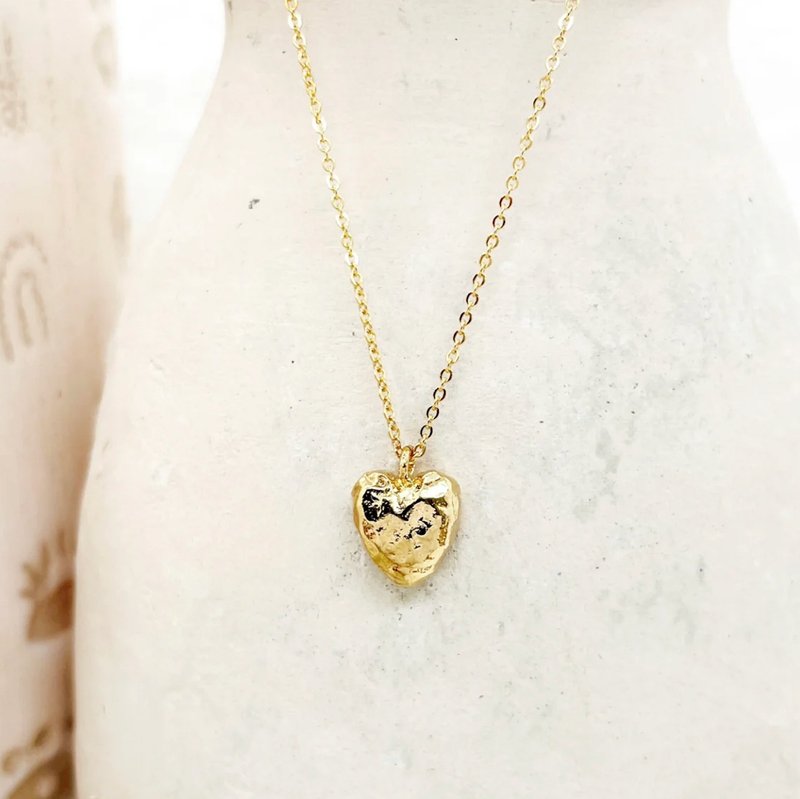 ELISE TSIKIS gold heart necklace - สร้อยคอ - ทอง 24 เค สีเหลือง