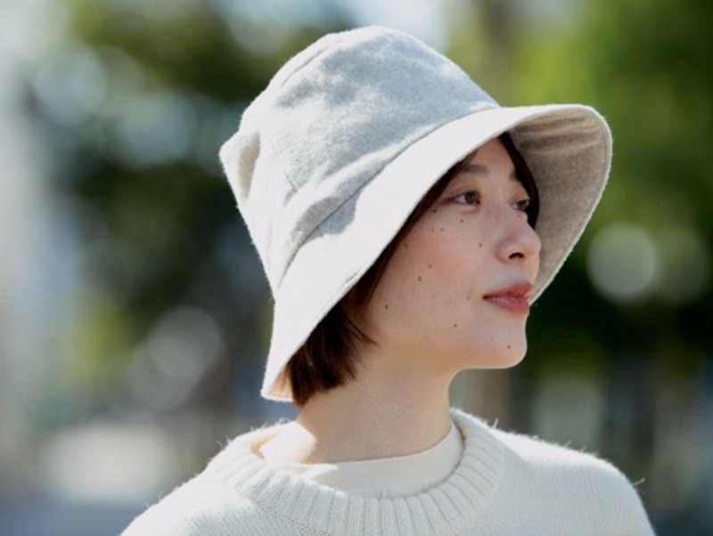 Organic cotton冬のハット［ヤク混ネル生地］ - 帽子 - 其他材質 