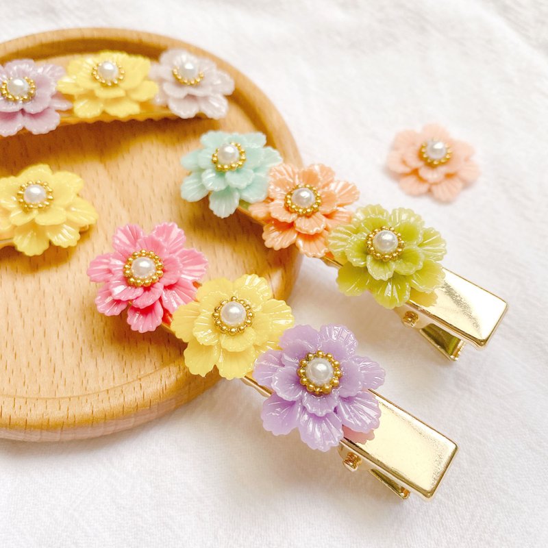 Candy color flower hairpin | handmade jewelry - เครื่องประดับผม - ดินเหนียว หลากหลายสี