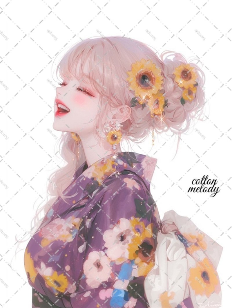 original sticker no.6153 人物ステッカー オリジナルステッカー 人物ステッカー 女の子ステッカー オリジナル人物ステッカー - 貼紙 - 紙 