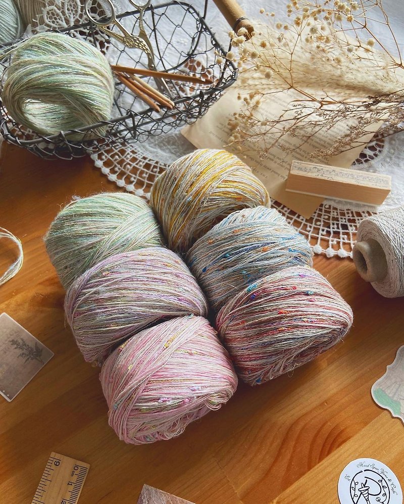 [Summer natural color yarn 35G/ball] - Knitting, Embroidery, Felted Wool & Sewing - Cotton & Hemp Multicolor