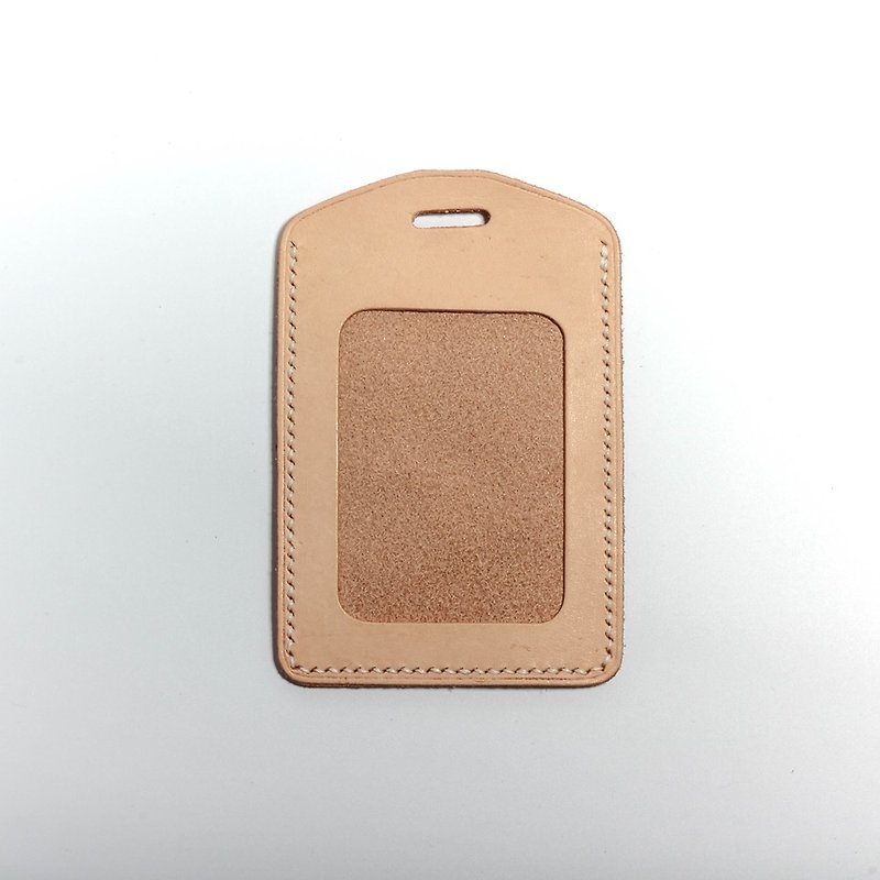 [Yingchuan Handmade] Document holder, leisure card holder (original leather color straight) cowhide pure hand-stitched - ที่ใส่บัตรคล้องคอ - หนังแท้ สีส้ม