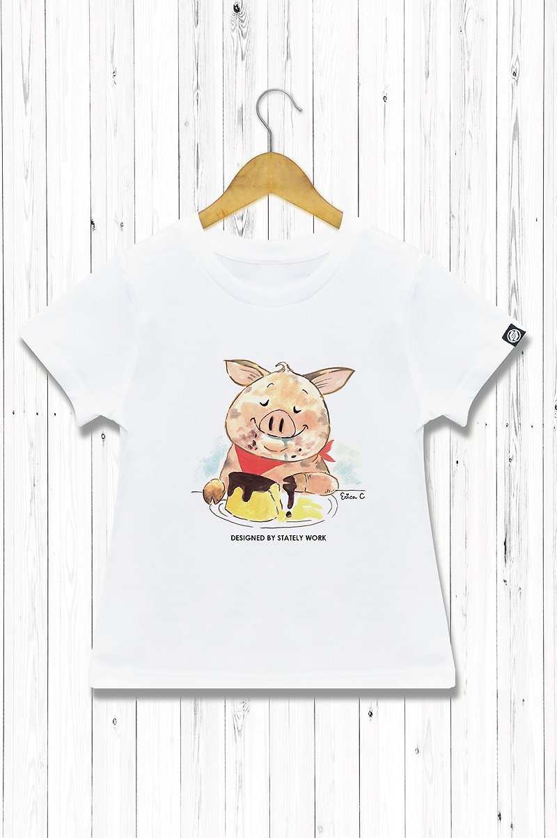 STATELYWORK World-weary Zodiac-Pig-Boys and Girls White T-shirt - Tops & T-Shirts - Cotton & Hemp White