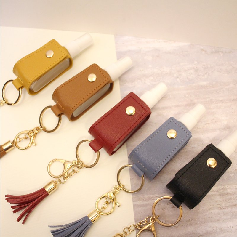 【Maki Design-Customization】Leather Tassel Charm Alcohol Spray Bottle - Other - Faux Leather 