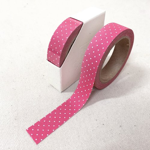 Fabricology 布學無數 出清品-布膠帶-春季點點【優雅粉小點】OPP包裝