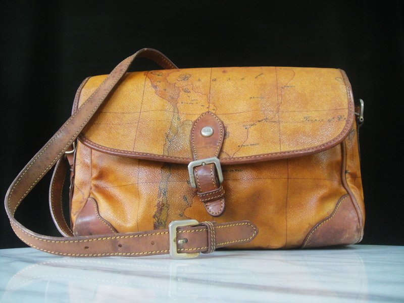 輝煌年代 OLD ERA _初期ヴィンテージ イタリア製 マップ柄ショルダーバッグ - ショルダーバッグ - その他の素材 