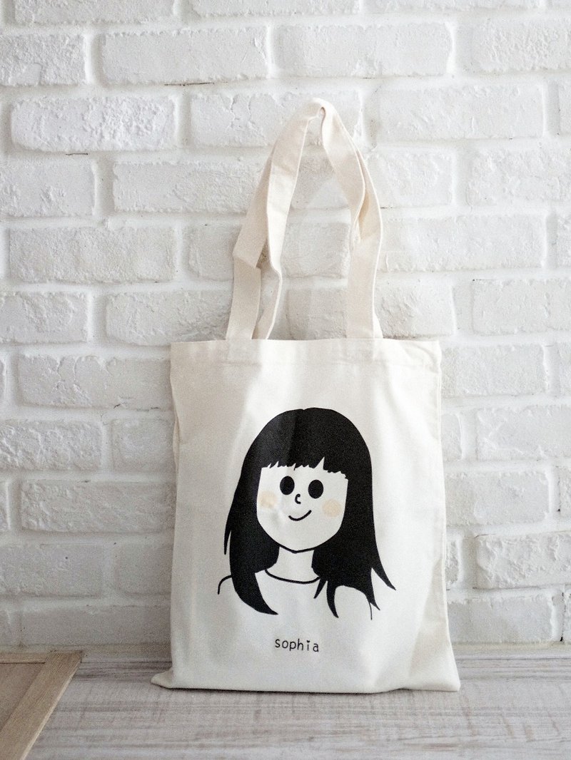 My little girl tote bag - กระเป๋าถือ - ผ้าฝ้าย/ผ้าลินิน 