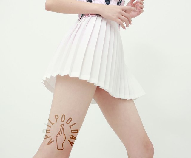 Aprilpoolday水着/プリーツスカート/ホワイト - ショップ