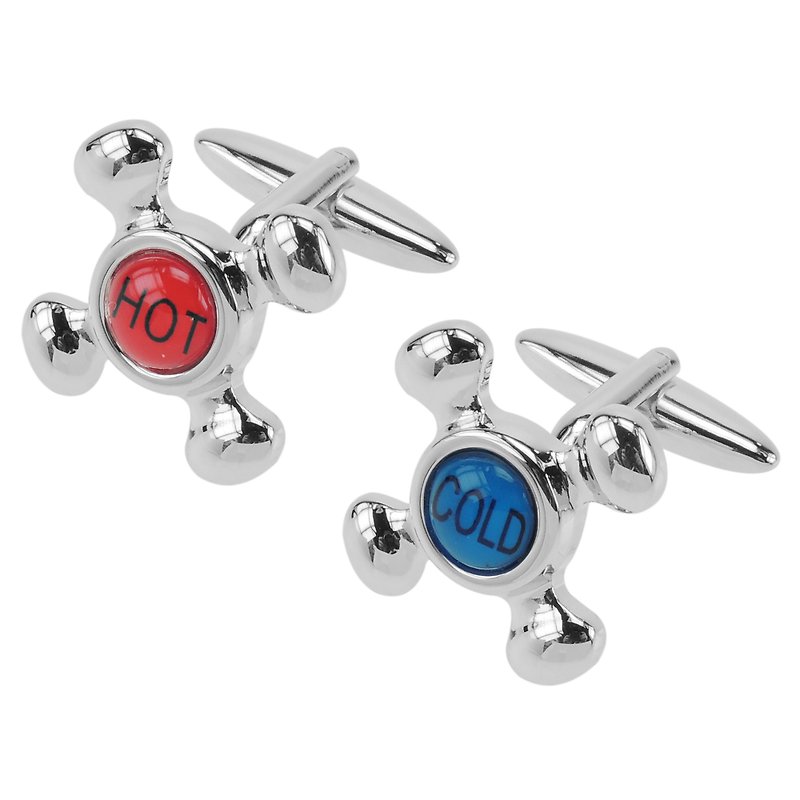 Hot and Cold Faucet Cufflinks - Cuff Links - Other Metals Multicolor