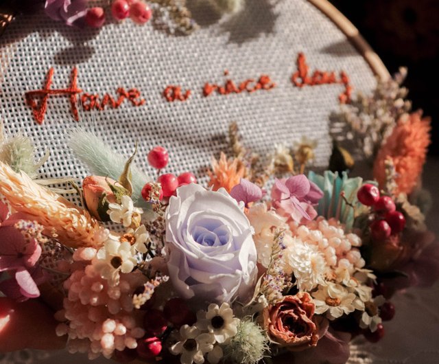 夏限定 - 夏至の宝物（小） - ドライフラワー立体刺繍フレーム