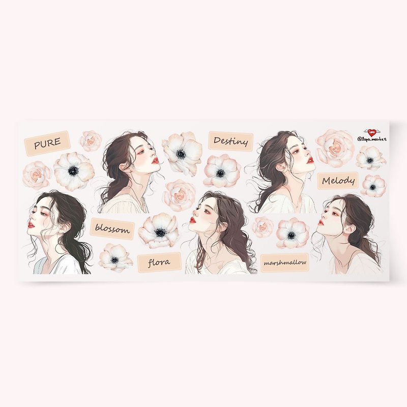Mood Girl _ Transparent Matte Sticker - 貼紙 - 紙 